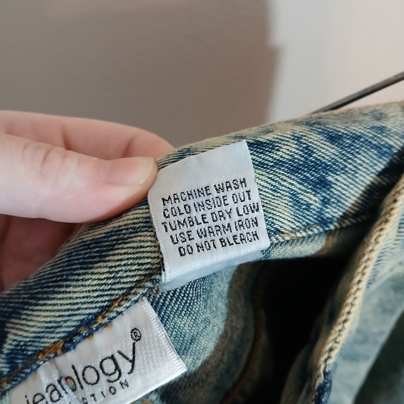 Vintage Newport News Jeanology Denim Leopard Animal Lace Maxi Skirt Size 8 - Picture 3 of 6